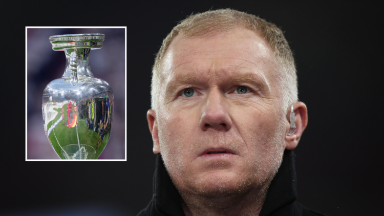 MANCHESTER, ENGLAND - DECEMBER 12: Former Manchester United player Paul Scholes working as a TV pundit during the UEFA Champions League match betwe...