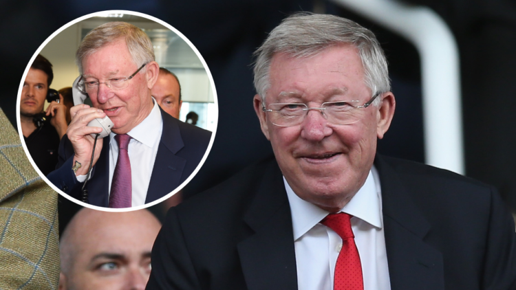 Former Manchester United manager Sir Alex Ferguson during the Premier League match between Stoke City and Manchester United at Bet365 Stadium on Se...