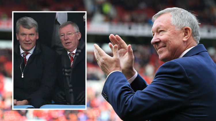 Former Man Utd manager Sir Alex Ferguson applauds the crowd prior to the Barclays Premier League match between Manchester United and Everton at Old...