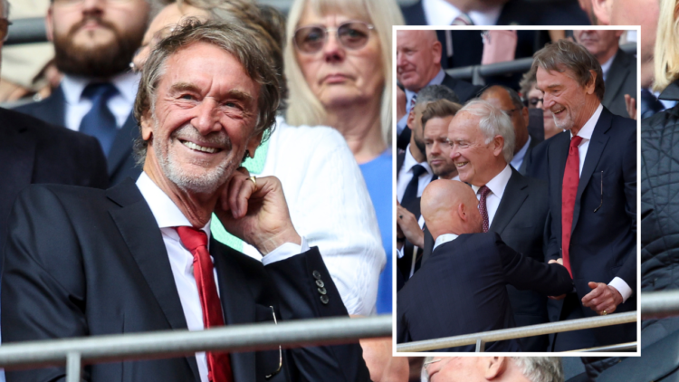 Sir Jim Ratcliffe of Manchester United before the Emirates FA Cup final match between Manchester City and Manchester United at Wembley Stadium on M...