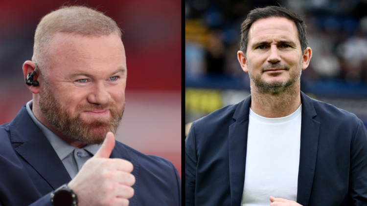 Wayne Rooney gestures whilst presenting for Channel 4 prior to the international friendly match between England and Iceland at Wembley Stadium on J...