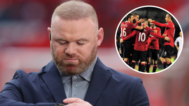 LONDON, ENGLAND - JUNE 07: Wayne Rooney checks his watch whilst presenting for Channel 4 prior to the international friendly match between England ...