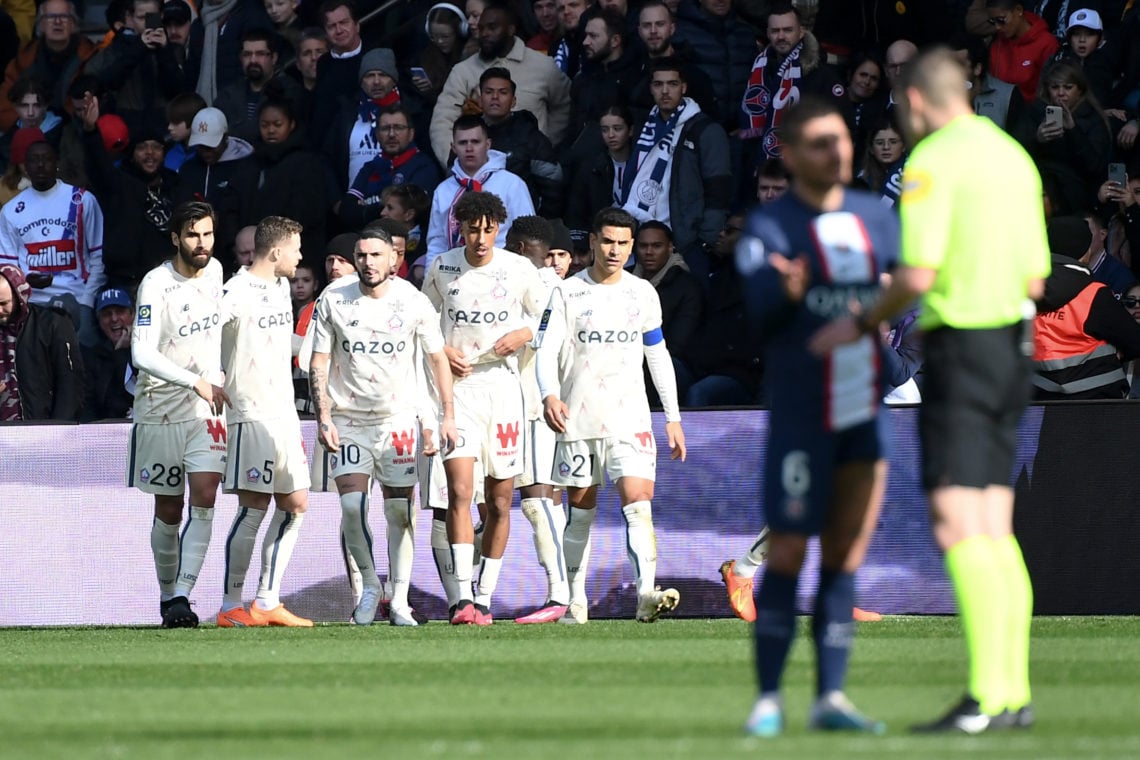 28 Andre GOMES (losc) - 10 Remy CABELLA (losc) - 15 Leny YORO (losc) - 21 Benjamin ANDRE (losc) during the Ligue 1 Uber Eats match between Paris Sa...