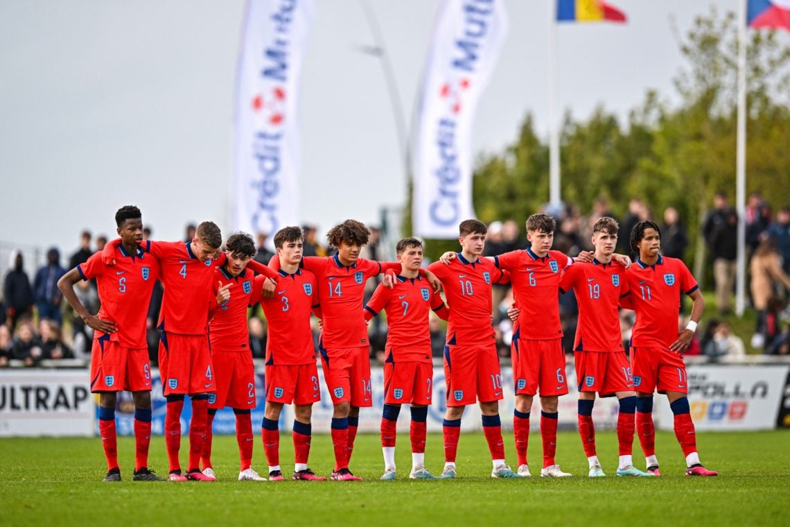 (l-r) Stephen MFUNI of England, Ollie HARRISON of England, Leo SHAHAR of England, Harry AMASS of England, Luca FLETCHER of England, Shea LACEY of E...