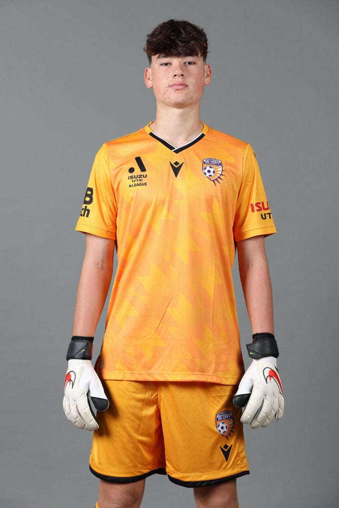 Robert Cook poses during the Perth Glory - 2023/24 A-League Men's Headshots session at Fremantle Oval on September 27, 2023 in Perth, Australia.