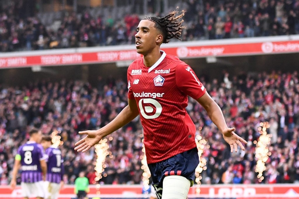 15 Leny YORO (losc) during the Ligue 1 Uber Eats match between LOSC Lille and Toulouse Football Club at Stade Pierre Mauroy on November 12, 2023 in...