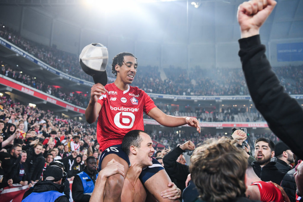 Lille's Leny YORO during the Uber Eats Ligue 1 match between Lille and Lens at Stade Pierre Mauroy on March 29, 2024 in Lille, France.