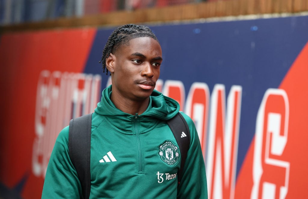 Manchester United's Habeeb Ogunneye arriving at the stadium during the Premier League match between Crystal Palace and Manchester United at Selhurs...