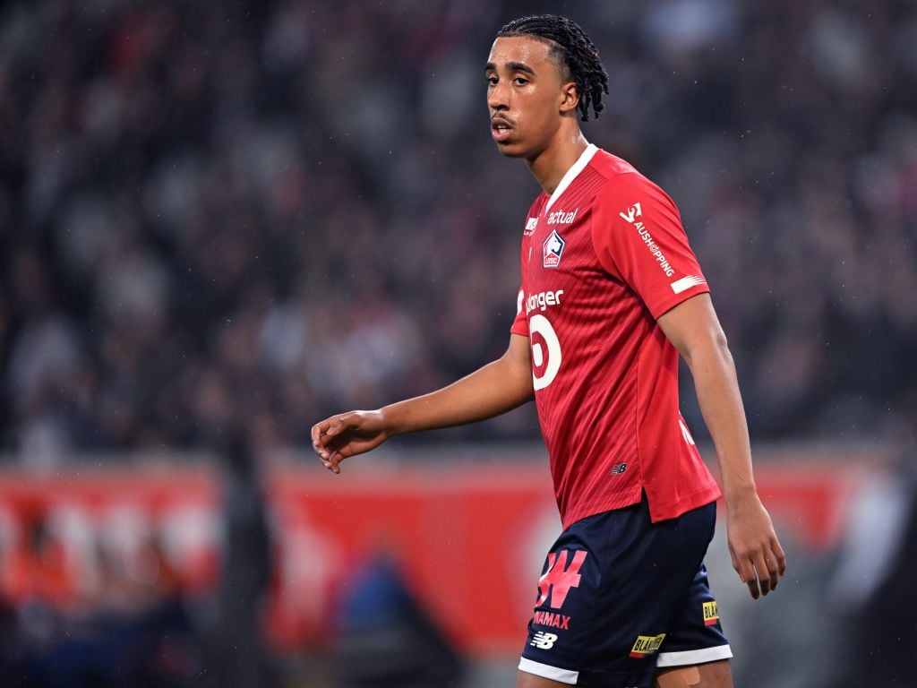 LILLE - Leny Yoro of Lille OSC during the French Ligue 1 match between Lille OSC and Olympique Lyonnais at Pierre-Mauroy Stadium on May 6, 2023 in ...