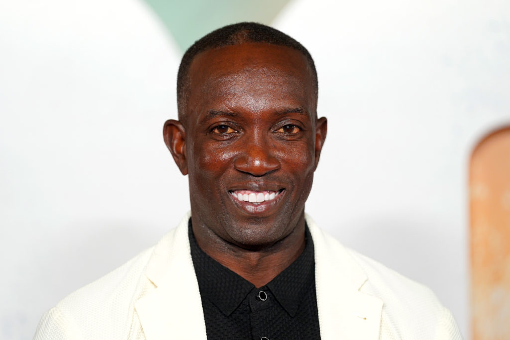 Dwight Yorke attends the "99" World Premiere at Printworks on May 09, 2024 in Manchester, England.