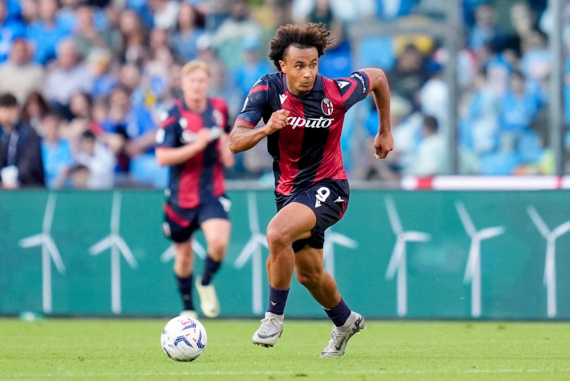 Joshua Zirkzee of Bologna FC during the serie A TIM match between SSC Napoli and Bologna FC at Stadio Diego Armando Maradona on May 11, 2024 in Nap...