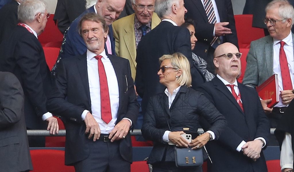 Owner of Manchester United Sir Jim Ratcliffe & Avram Glazer during the Emirates FA Cup Final match between Manchester City and Manchester Unite...