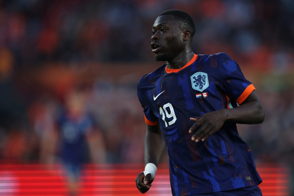 Brian Brobbey of Netherlands in action during the international friendly match between Netherlands and Canada at De Kuip on June 06, 2024 in Rotter...