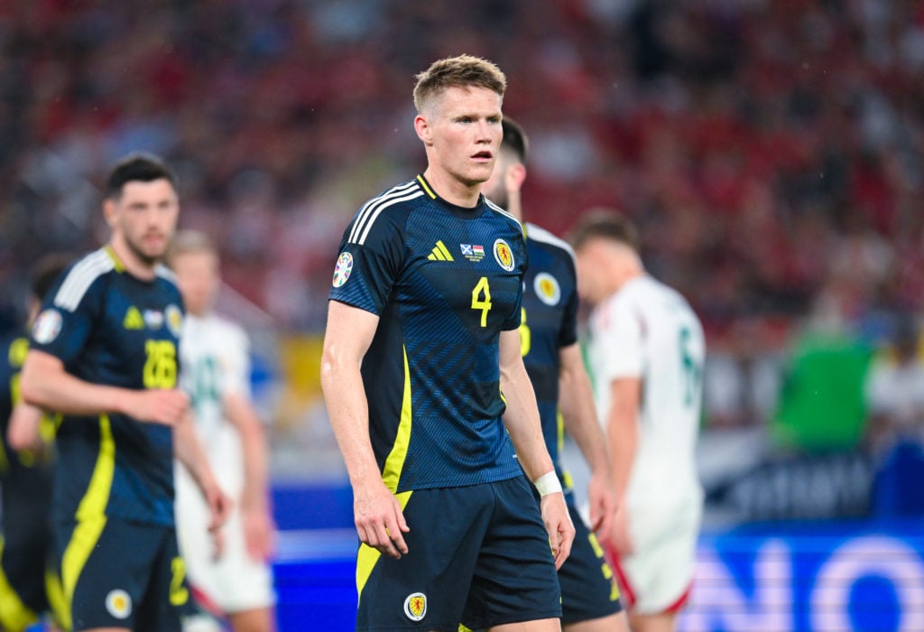 Scotland's Scott McTominay watches the UEFA EURO 2024 - Group A match between Scotland and Hungary at Arena Stuttgart on June 23, 2024 in ...