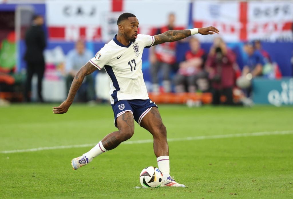 Ivan Toney of England scores his penalty kick during the penalty shoot out during the UEFA EURO 2024 quarter-final match between England and Switze...