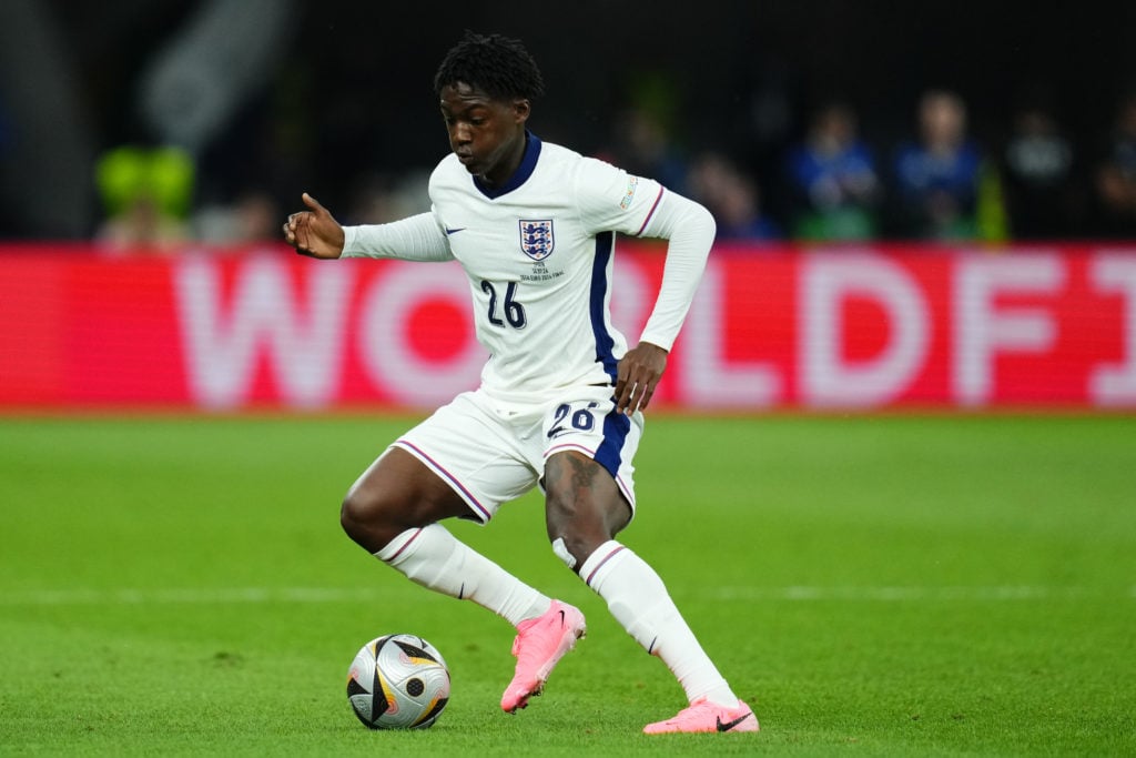 Kobbie Mainoo of England during the UEFA Euro 2024 match between Spain and England, Final, played at Olympiastadion on July 14, 2024 in Berlin, Ger...