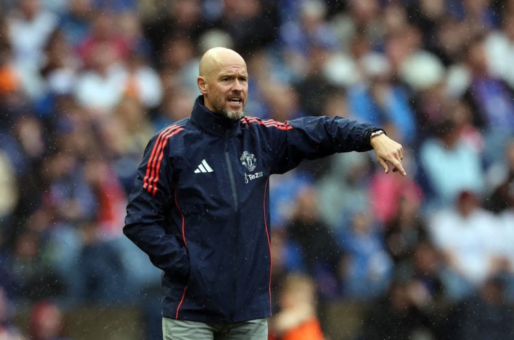 Manchester United manager Erik ten Hag is seen during Manchester United v Rangers - Pre-Season Friendly at BT Murrayfield Stadium on July 20, 2024 ...