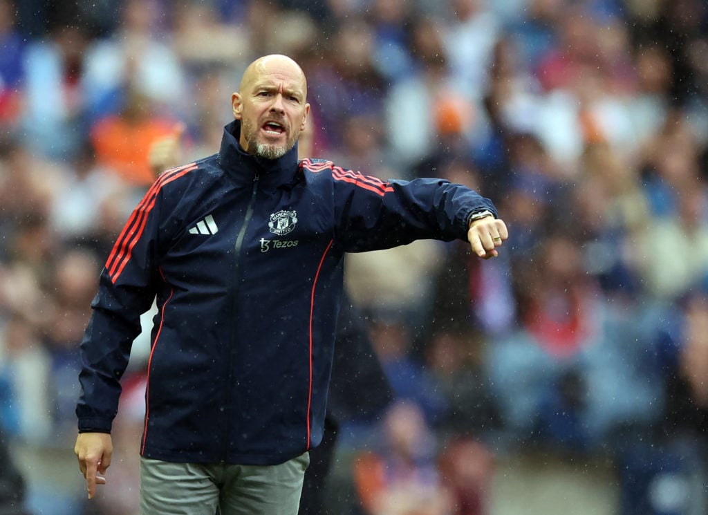 Manchester United manager Erik ten Hag is seen during Manchester United v Rangers - Pre-Season Friendly at BT Murrayfield Stadium on July 20, 2024 ...