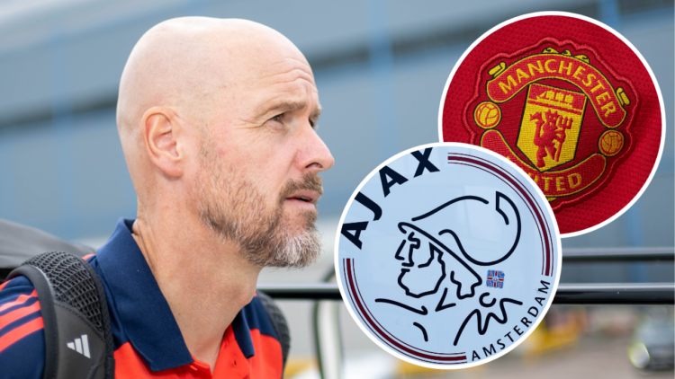 MANCHESTER, ENGLAND - JULY 24: Manager Erik ten Hag of Manchester United departs from Manchester Airport ahead of their pre-season tour on July 24,...