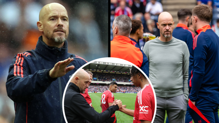 EDINBURGH, SCOTLAND - JULY 20: Manchester United manager Erik ten Hag is seen during Manchester United v Rangers - Pre-Season Friendly at BT Murray...