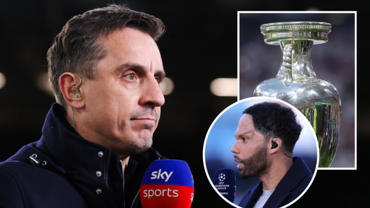 LONDON, ENGLAND - FEBRUARY 26: Sky Sports pundit Gary Neville prior to the Premier League match between West Ham United and Brentford FC at London ...