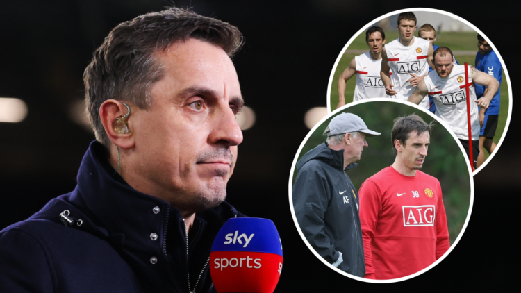 LONDON, ENGLAND - FEBRUARY 26: Sky Sports pundit Gary Neville prior to the Premier League match between West Ham United and Brentford FC at London ...
