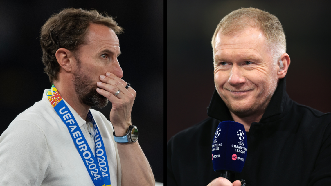 MANCHESTER, ENGLAND - DECEMBER 12: TV pundit Paul Scholes during the UEFA Champions League match between Manchester United and FC Bayern München at...