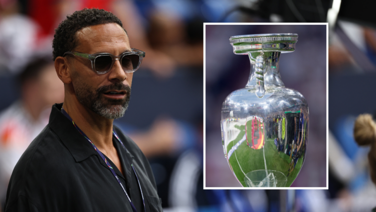 GELSENKIRCHEN, GERMANY - JUNE 30: Rio Ferdinand looks on during the UEFA EURO 2024 round of 16 match between England and Slovakia at Arena AufSchal...