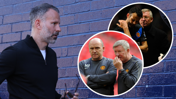 STOCKPORT, ENGLAND - MAY 20: Ryan Giggs a co-owner of Salford City arrives for the Sky Bet League Two Play-Off Semi-Final Second Leg match between ...