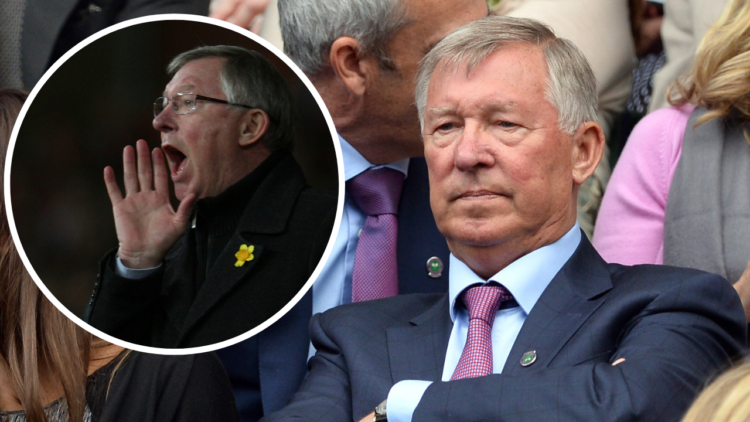 LONDON, ENGLAND - JUNE 30: Sir Alex Ferguson attends the Alize Cornet v Eugenie Bouchard match on centre court during day seven of the Wimbledon Ch...