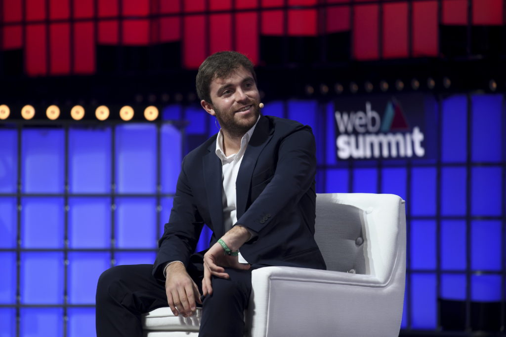 Journalist Fabrizio Romano during day three of the Web Summit 2021 at the Altice Arena in Lisbon, Portugal.
