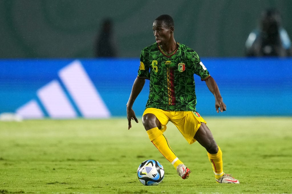 Sekou Kone of Mali runs with the ball during the FIFA U-17 World Cup 3rd Place Final match between Argentina and Mali at Manahan Stadium on Decembe...