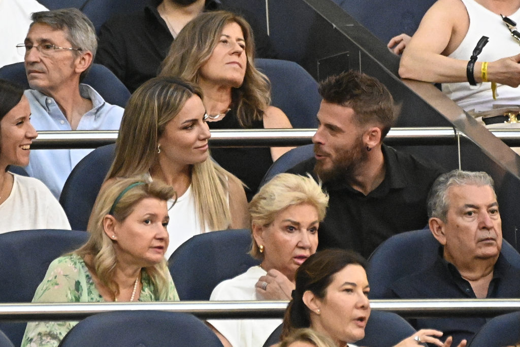 Edurne and David de Gea attend Luis Miguel's concert at the Santiago Bernabeu on July 6, 2024 in Madrid, Spain.