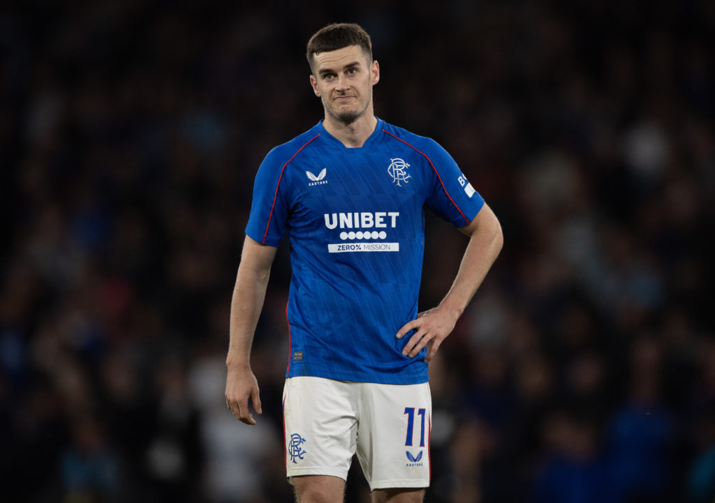 Tom Lawrence playing for Rangers