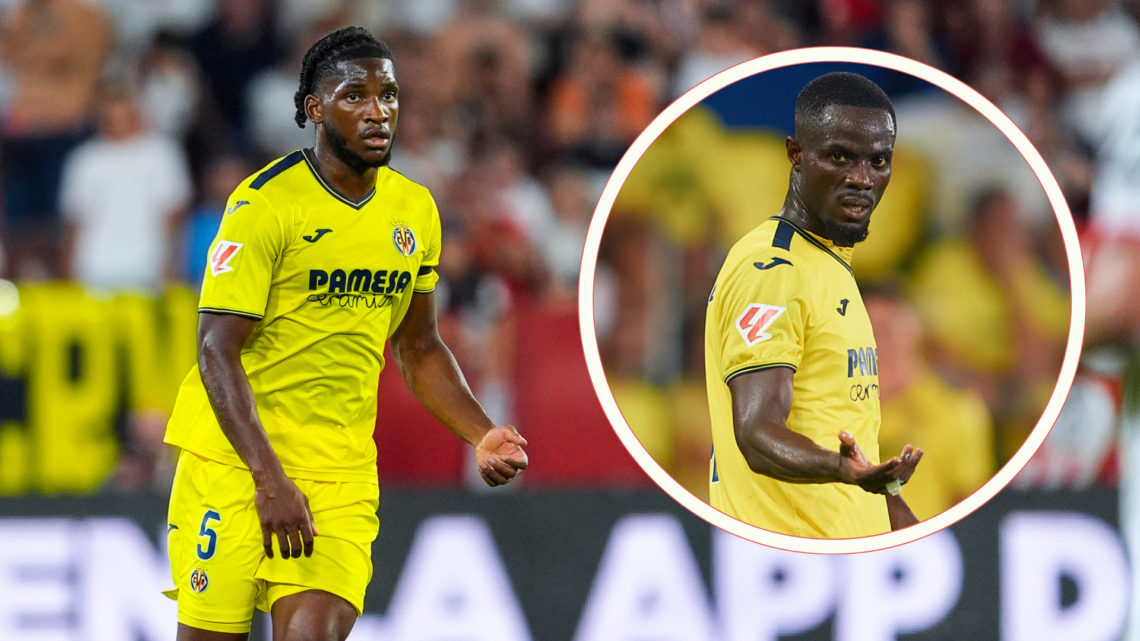 Willy Kambwala in action. Inset, Eric Bailly points