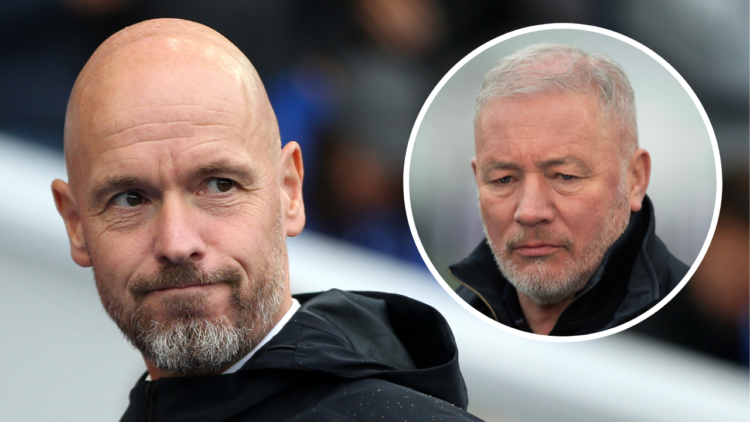 BRIGHTON, ENGLAND - AUGUST 24: Erik ten Hag, Manager of Manchester United, looks on prior to the Premier League match between Brighton & Hove Albio...