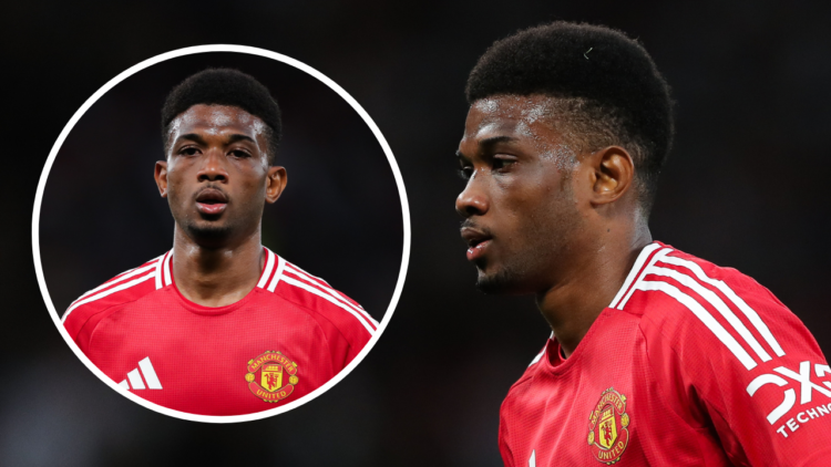MANCHESTER, ENGLAND - AUGUST 16: Amad Diallo of Manchester United during the Premier League match between Manchester United FC and Fulham FC at Old...