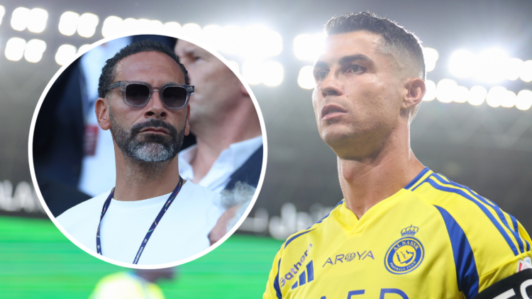 RIYADH, SAUDI ARABIA - AUGUST 22: Cristiano Ronaldo of Al Nassr looks on before the Saudi Pro League match between Al Nassr and Al Raed at Al Awwal...
