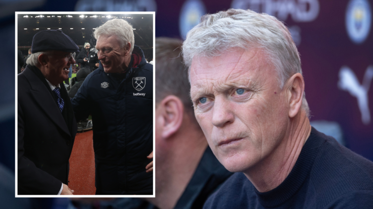 MANCHESTER, ENGLAND - MAY 19: West Ham United manager David Moyes before during the Premier League match between Manchester City and West Ham Unite...
