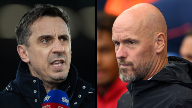 LONDON, ENGLAND - FEBRUARY 26: Sky Sports pundit Gary Neville is seen prior to the Premier League match between West Ham United and Brentford FC at...