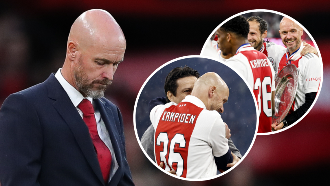 MANCHESTER, ENGLAND - AUGUST 16: Erik ten Hag, manager of Manchester United, during the Premier League match between Manchester United FC and Fulha...