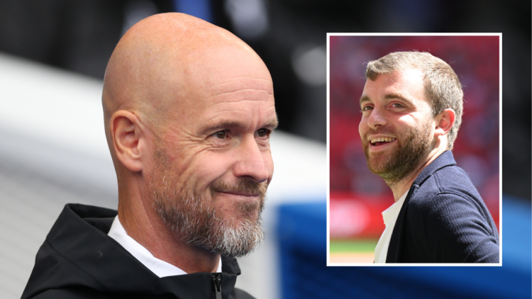 BRIGHTON, ENGLAND - AUGUST 24: Erik ten Hag, Manager of Manchester United, looks on prior to the Premier League match between Brighton & Hove Albio...