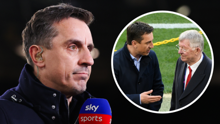 LONDON, ENGLAND - FEBRUARY 26: Sky Sports pundit Gary Neville prior to the Premier League match between West Ham United and Brentford FC at London ...