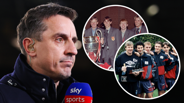 LONDON, ENGLAND - FEBRUARY 26: Sky Sports pundit Gary Neville prior to the Premier League match between West Ham United and Brentford FC at London ...