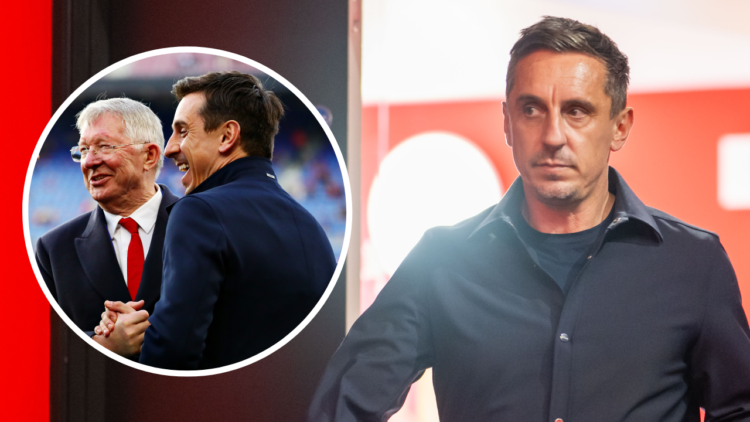 MANCHESTER, ENGLAND - AUGUST 16: Gary Neville arrives prior to the Premier League match between Manchester United FC and Fulham FC at Old Trafford ...