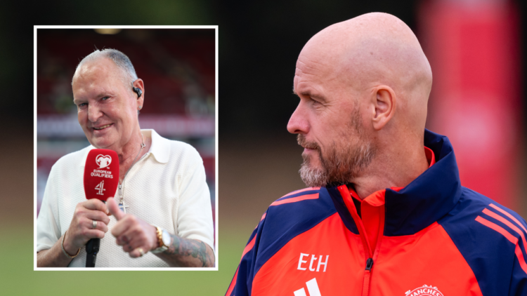 MANCHESTER, ENGLAND - AUGUST 19: (EXCLUSIVE COVERAGE) Manager Erik ten Hag of Manchester United in action during a first team training session at C...