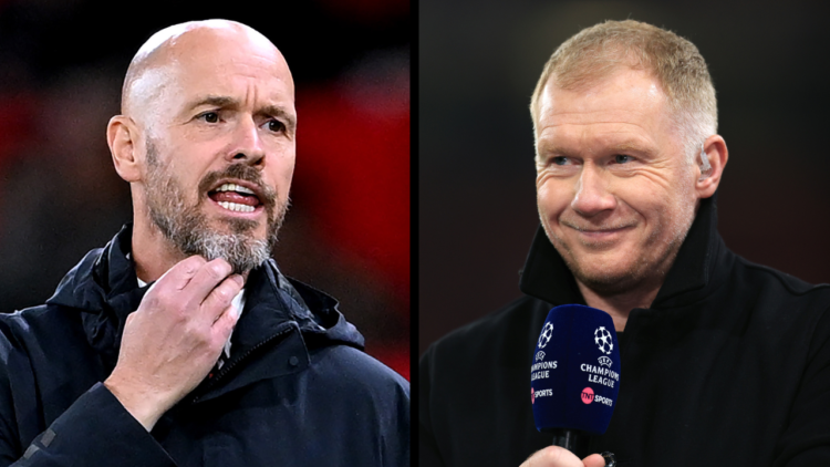 MANCHESTER, ENGLAND - DECEMBER 12: TV pundit Paul Scholes during the UEFA Champions League match between Manchester United and FC Bayern München at...