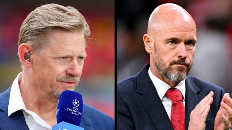 LONDON, ENGLAND - JUNE 1: Expert Peter Schmeichel looks on prior to the UEFA Champions League 2023/24 final match between Borussia Dortmund and Rea...