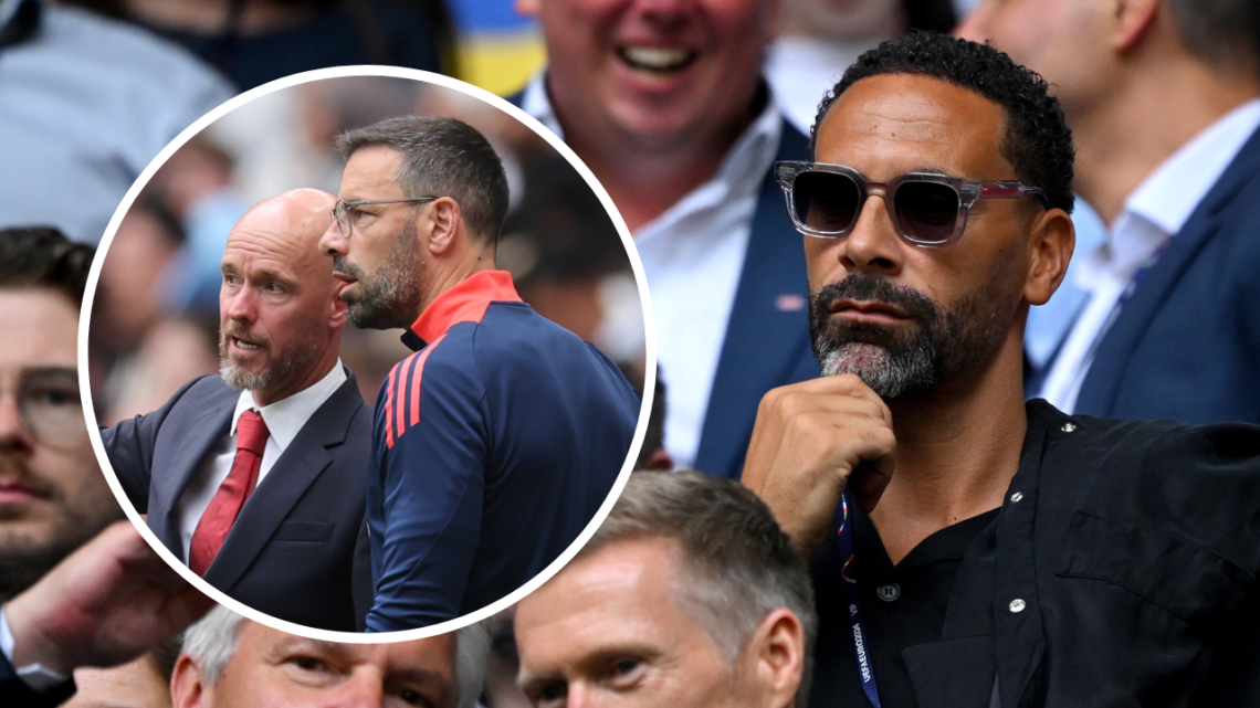 GELSENKIRCHEN, GERMANY - JUNE 30: Rio Ferdinand looks on from the stands prior to the UEFA EURO 2024 round of 16 match between England and Slovakia...