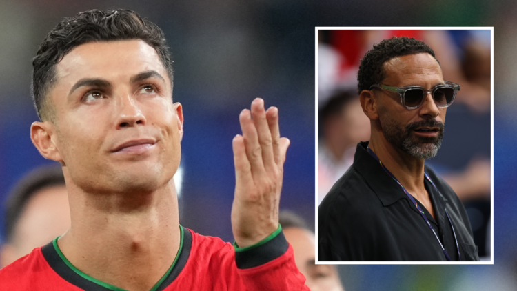 HAMBURG, GERMANY - JULY 5: Cristiano Ronaldo (7) of Portugal gets upset at the end of the EURO match between Portugal v France at the Volksparkstad...